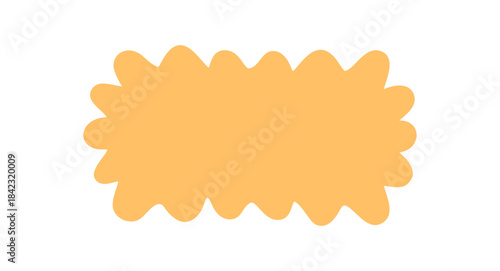 Groovy retro wavy rectangle frame with bold solid border. Abstract shape in y2k doodle style, perfect as a label or graphic element. Playful background in contemporary theme.