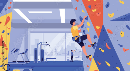 Indoor Rock Climbing at the Gym