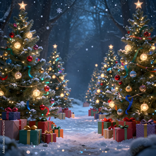 christmas tree and gifts