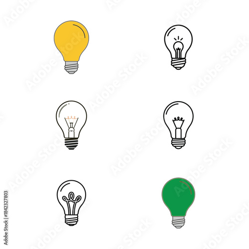 light bulb icon set