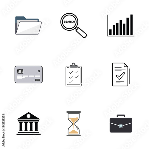business and finance icon set