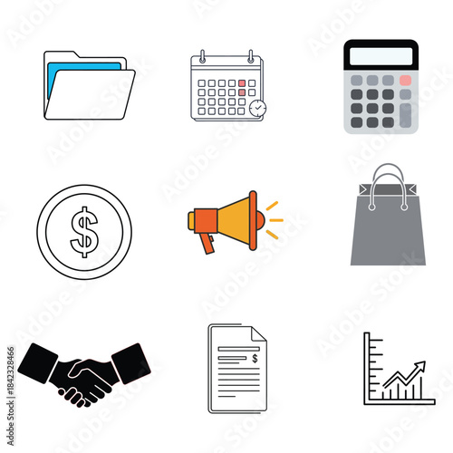 business and finance icon set