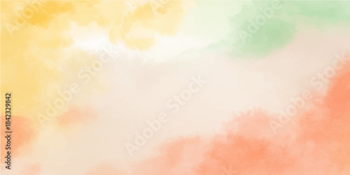 Abstract blue watercolor background featuring vintage paper texture and sunlight clouds in a bright summer sky with copy space for nature design