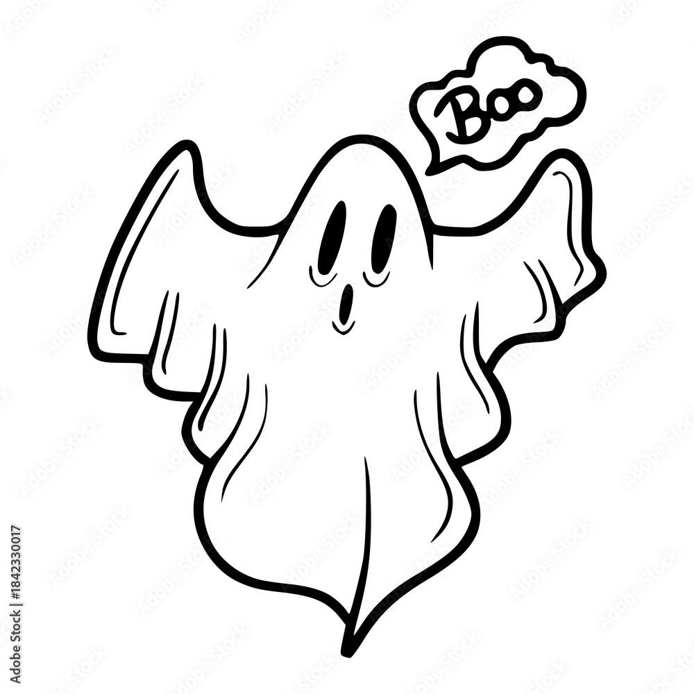 Obraz premium cute cartoon ghost saying 