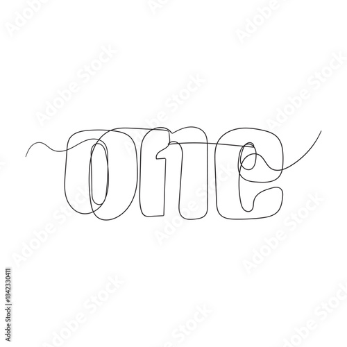 continuous line ONE Illustration for Logo Art Illustration Illustrations drawing