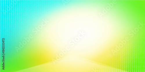 A vibrant abstract background vector illustration features a bright rainbow of summer colors like sunny yellow, orange glow, and sky blue with a soft nature blur design
