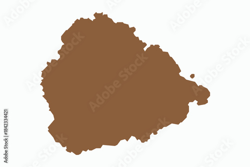 Vector graphic artwork suitable for print and web containing flat detailed map of ASCENSION ISLAND