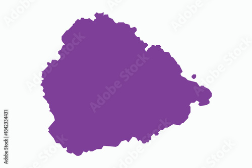 Vector graphic artwork suitable for print and web containing flat detailed map of ASCENSION ISLAND