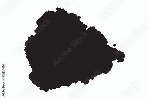 Vector graphic artwork suitable for print and web containing flat detailed map of ASCENSION ISLAND