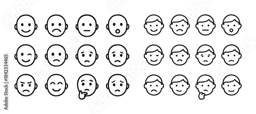 Cartoon faces displaying various emotions