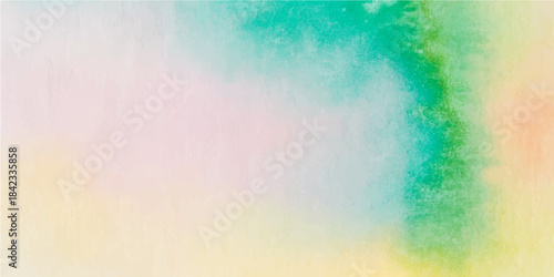 Abstract colorful watercolor background featuring a vintage grunge paper texture with pastel pink and blue paint splatters for an artistic retro wallpaper design