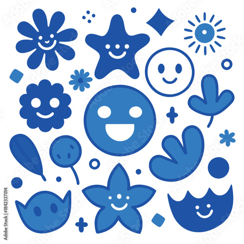 hand-drawn-blue-doodles-featuring-various-smiley 