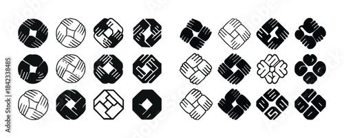 Collection of traditional japanese family crest designs featurin