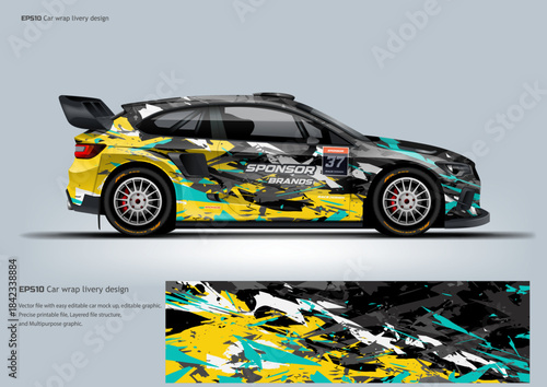 Sport hatchback livery car wrap design