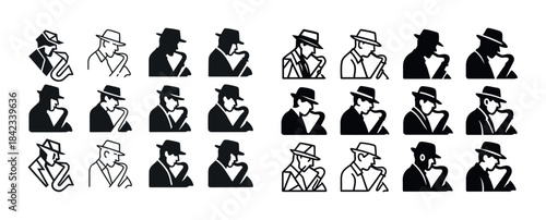 Silhouette evolution of sherlock holmes in iconic pose
