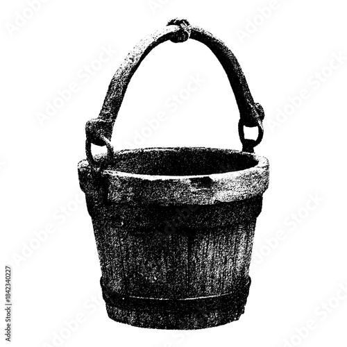 old wood bucket