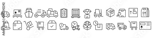 Delivery icon vector set. post illustration sign collection. cargo symbol or logo.