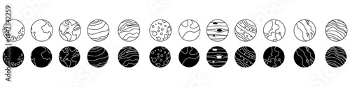 AdoPlanet icon vector set. astronomy illustration sign collection. space symbol. science logo.