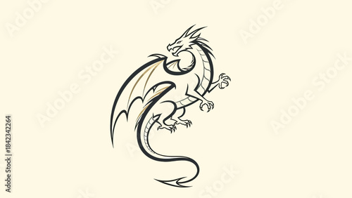 Majestic mythical dragon creature with powerful wings and tail.