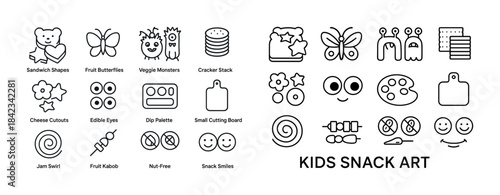 Creative kids snack art featuring fun shapes and edible designs
