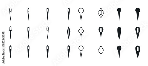 Set of diverse map pin and location marker icons in black design