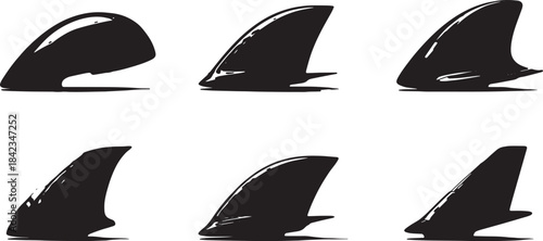 Airplane Nose Cone and Cockpit Section Black Silhouettes