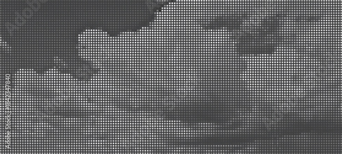 High contrast cloud mass halftone dot texture abstract background moody grayscale vintage screen art