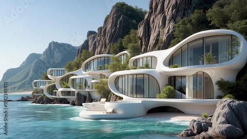 Futuristic Organic Coastal Villas – Luxury Modern Architecture by the Sea