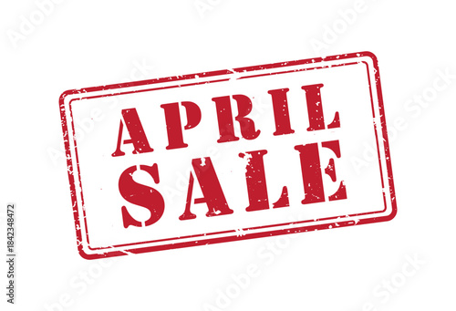 April month spring seasonal sale red rubber stamp special discount promotion offer announcement