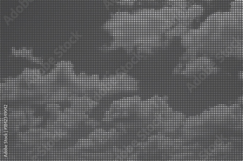 Grayscale halftone dense clouds texture stormy background abstract digital dot pattern retro graphic