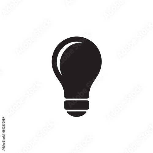 Idea and innovation lightbulb symbol for app ui, minimalist vector icon