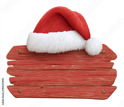 크리스마스 산타모자 나무 표지판