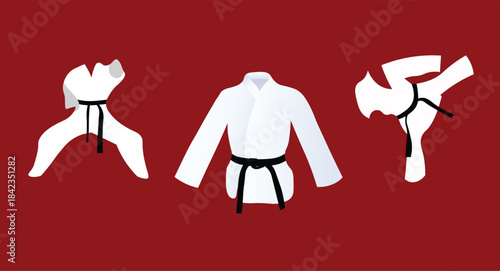Karate uniform mockup showcasing traditional martial arts attire in clean minimalist style