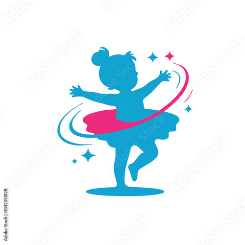 Schilderij op canvas Sky pink little baby dancing