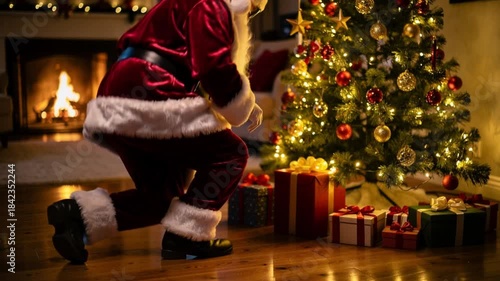 Santa Leaving Gifts — Cozy Cinematic Christmas Interior Video