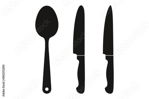 set of kitchen knives