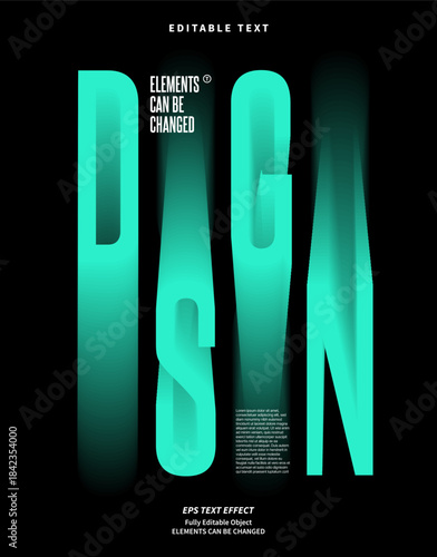 Editable Text Effect Vector of  Blue Neon Gradation shadow Blend Event champion headline Techno Poster digital for Display, digital marketing, Agency, game champion event, printing