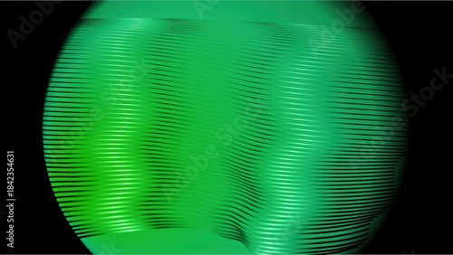 Tableau sur toile Vibrant green slinky toy stretched and illuminated against a dark background