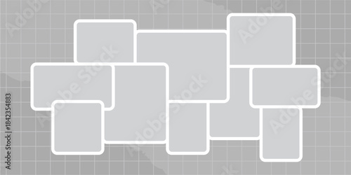 Pictures or photos frame collage comics page grid layout abstract photo frames and digital photo wall template