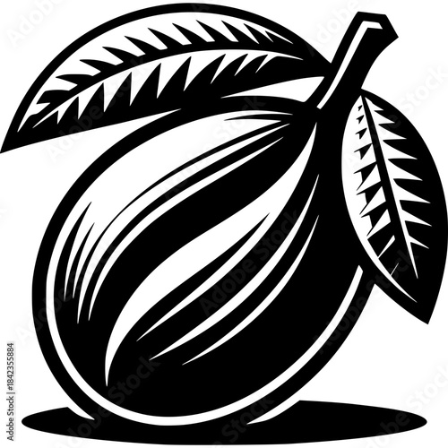 Vector illustrations of apple pumpkin and pear in black and white