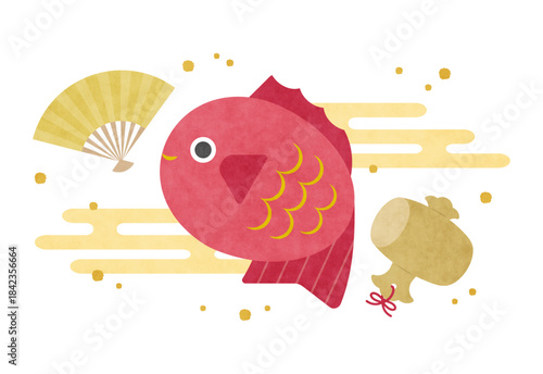 お正月素材　めで鯛