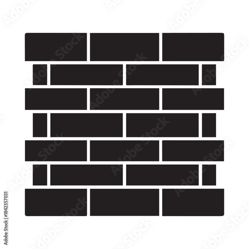 Brick Wall Rectangular Pattern Icon Vector Illustration