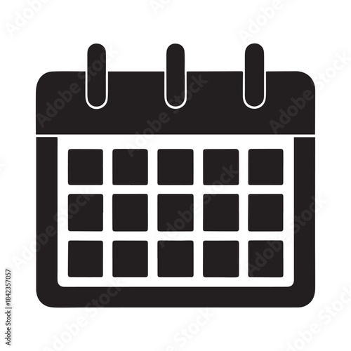 Calendar With Grid Squares Icon Vector Illustration