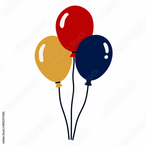 Festive Balloons in Hand-Drawn Style for Party Decorations