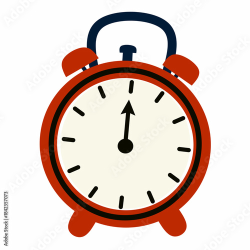 New Year Clock in Hand-Drawn Style for Countdown Designs