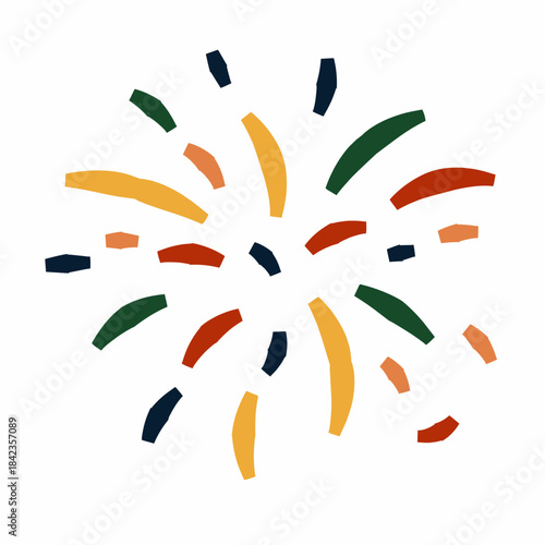 Fireworks Burst in Hand-Drawn Style for Celebration Graphics