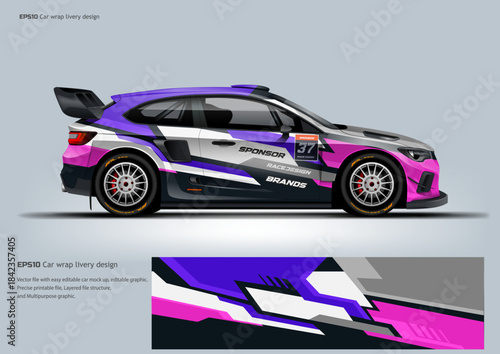 Sport hatchback livery car wrap design