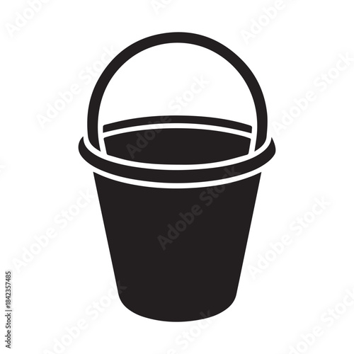 Bucket With Handle Icon Vector Illustration