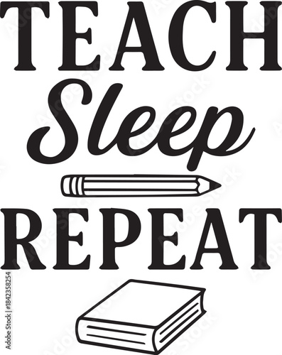 A teacher's daily rhythm is beautifully expressed with motivational typography and a minimalist illustration style.