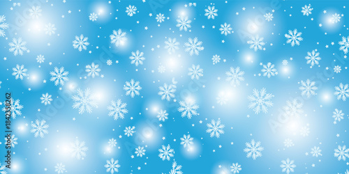 Wallpaper of randomly falling snowflakes. Frozen grains of snow dust. Snowy sky with a white-green background. Vector illustrations.